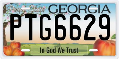 GA license plate PTG6629