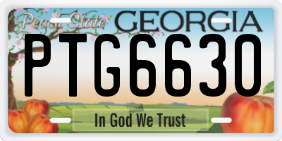 GA license plate PTG6630