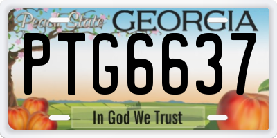 GA license plate PTG6637