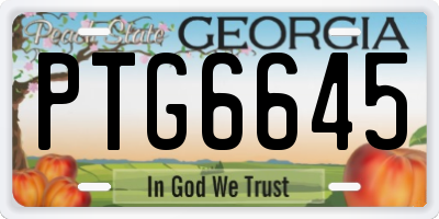 GA license plate PTG6645