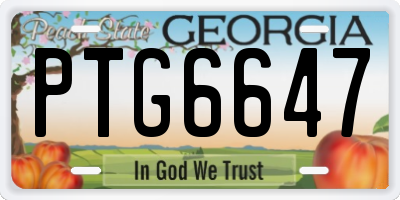 GA license plate PTG6647