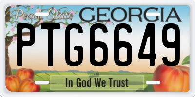 GA license plate PTG6649