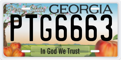 GA license plate PTG6663