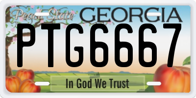 GA license plate PTG6667