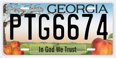GA license plate PTG6674