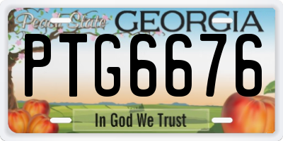 GA license plate PTG6676