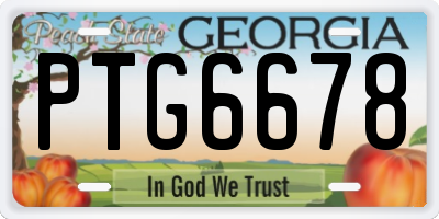 GA license plate PTG6678