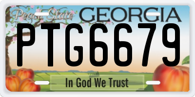 GA license plate PTG6679