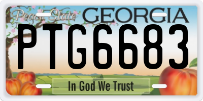 GA license plate PTG6683