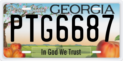 GA license plate PTG6687
