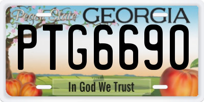 GA license plate PTG6690