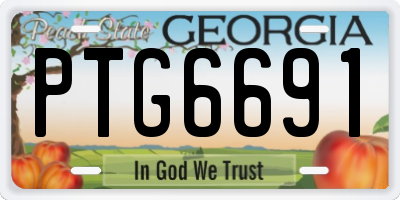 GA license plate PTG6691