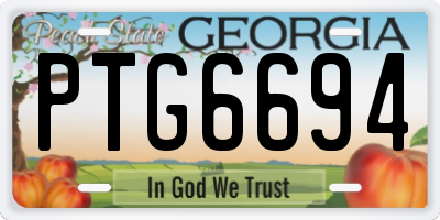 GA license plate PTG6694