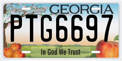 GA license plate PTG6697