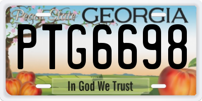 GA license plate PTG6698