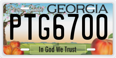 GA license plate PTG6700