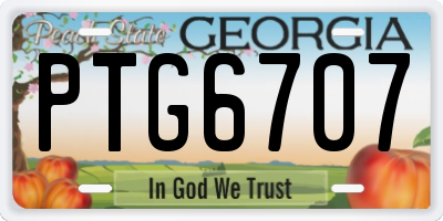 GA license plate PTG6707