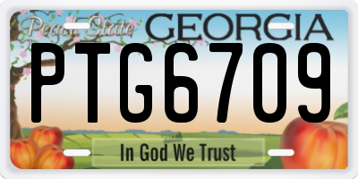 GA license plate PTG6709