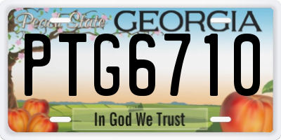 GA license plate PTG6710