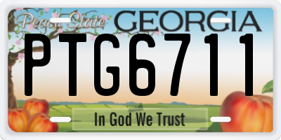 GA license plate PTG6711