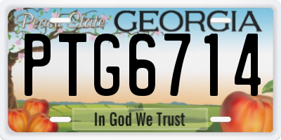 GA license plate PTG6714