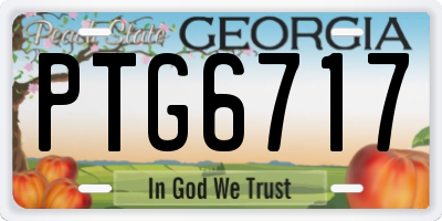 GA license plate PTG6717