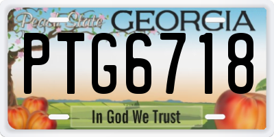 GA license plate PTG6718