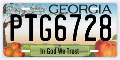 GA license plate PTG6728