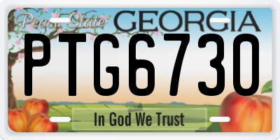GA license plate PTG6730