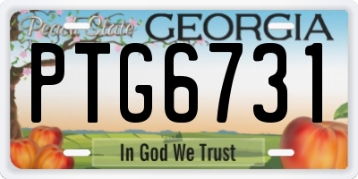 GA license plate PTG6731