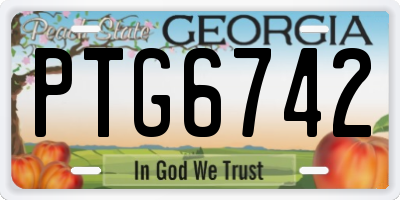 GA license plate PTG6742
