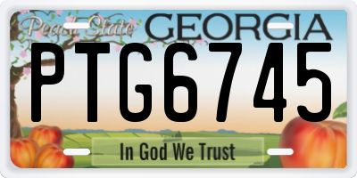 GA license plate PTG6745