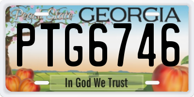 GA license plate PTG6746