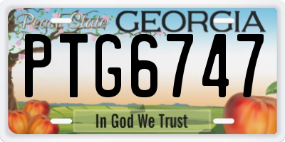 GA license plate PTG6747