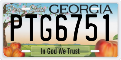 GA license plate PTG6751