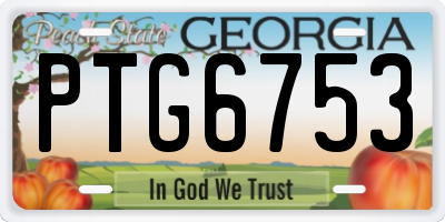 GA license plate PTG6753