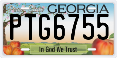 GA license plate PTG6755