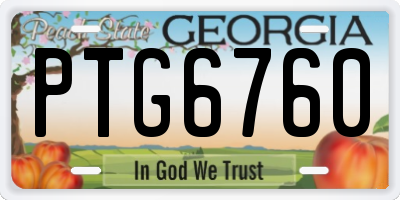 GA license plate PTG6760