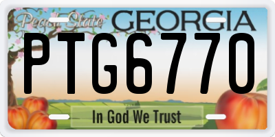 GA license plate PTG6770