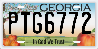 GA license plate PTG6772