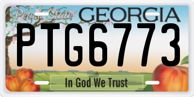 GA license plate PTG6773