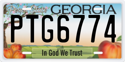 GA license plate PTG6774