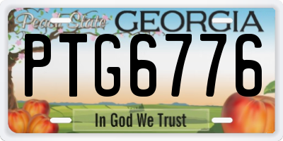 GA license plate PTG6776