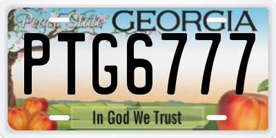 GA license plate PTG6777