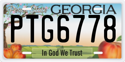 GA license plate PTG6778