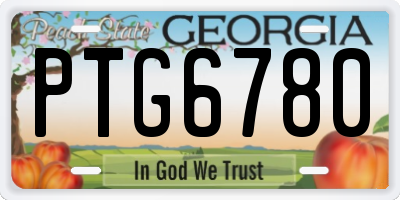 GA license plate PTG6780