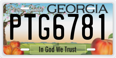 GA license plate PTG6781