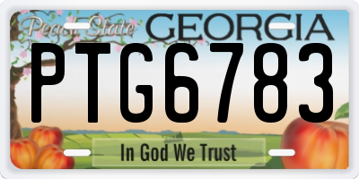 GA license plate PTG6783