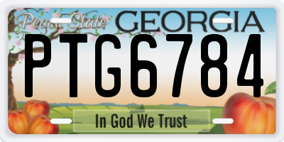 GA license plate PTG6784