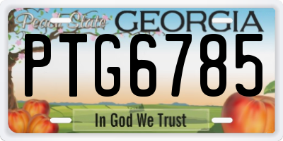 GA license plate PTG6785